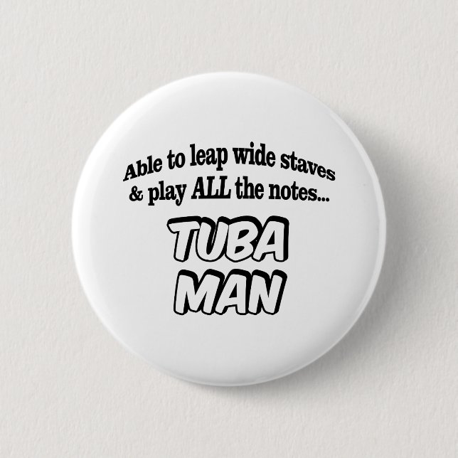 Tuba Man - Music Superhero Button (Front)
