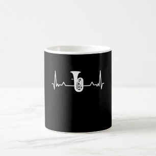 Tuba Marching Band Heartbeat Funny Gift Coffee Mug