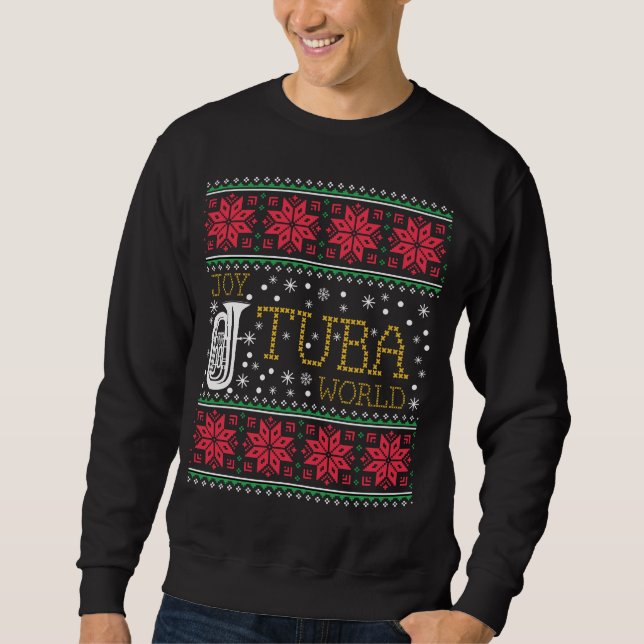 Tuba Marching Band Ugly Christmas Sweater Gift (Front)