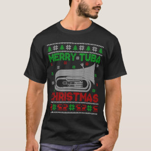 Tuba Music Lover Xmas Lighting Ugly Merry Tuba Chr T-Shirt