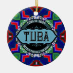 Tuba Music Note Circle Ceramic Ornament