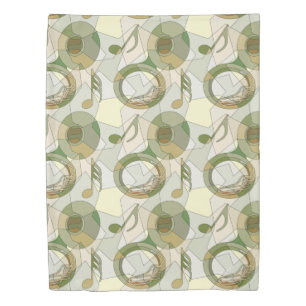  Tuba Music Note Fragments Duvet Cover