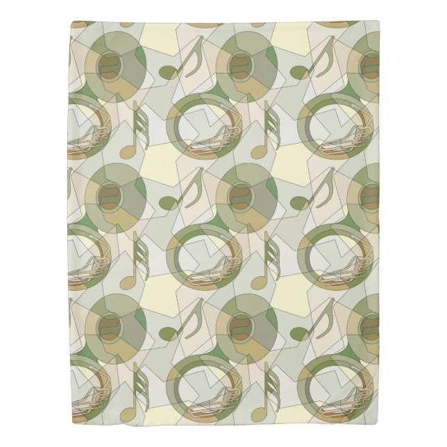  Tuba Music Note Fragments Duvet Cover (Front)