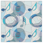Tuba Music Note Fragments Fabric