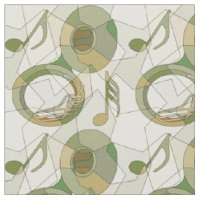 Tuba Music Note Fragments Fabric