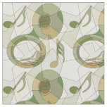 Tuba Music Note Fragments Fabric