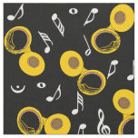 Tuba Music Notes Pattern  Fabric
