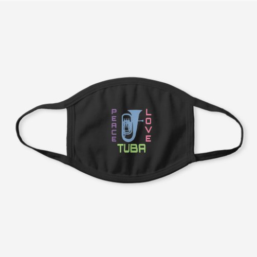 Tuba Music Peace Lover Tuba Black Cotton Face Mask