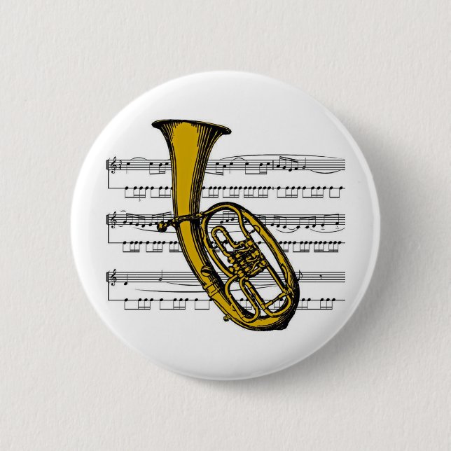 Tuba musical 04 B Pinback Button (Front)