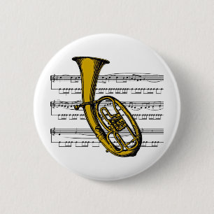 Tuba musical 04 B Pinback Button