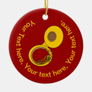 Tuba Musical Instrument Ceramic Ornament