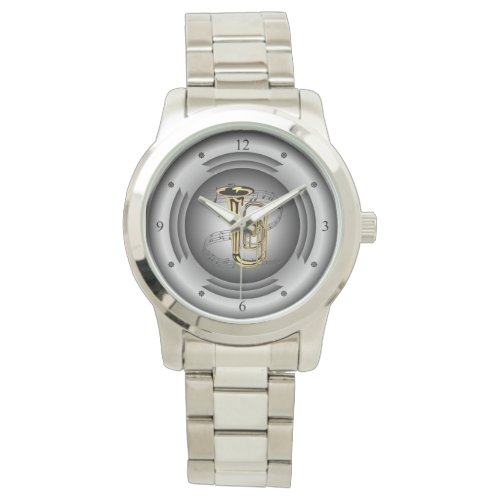 Tuba  Musical Scroll  Silver Speaker  Watch