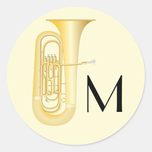 Tuba Musician Band Teacher Classic Round Sticker