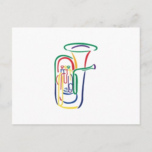 Tuba Outline Postcard