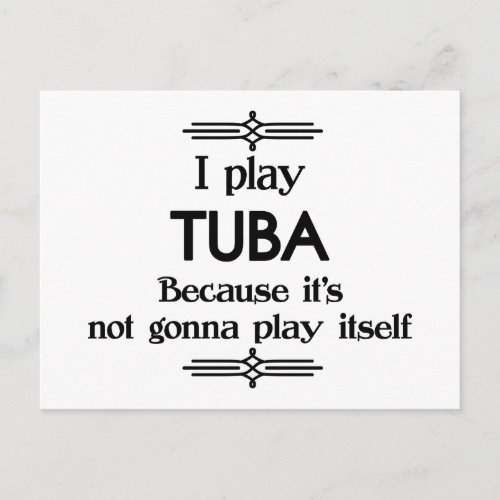 Tuba _ Play Itself Funny Deco Music Postcard