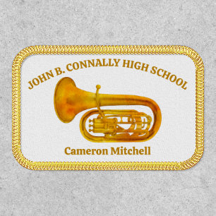 Tuba Player High School Band Gold Personalized Patch