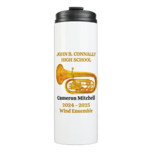 Tuba Player High School Band Gold Personalized Thermal Tumbler