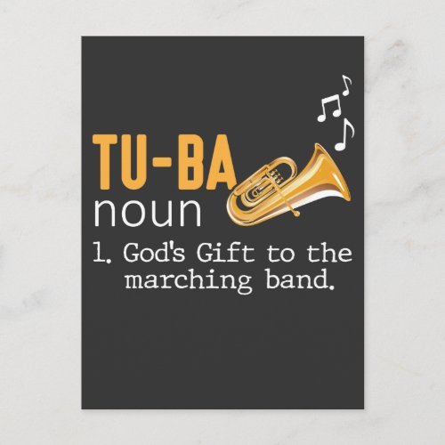 Tuba Player Marching Wind Instrument Musician Postcard