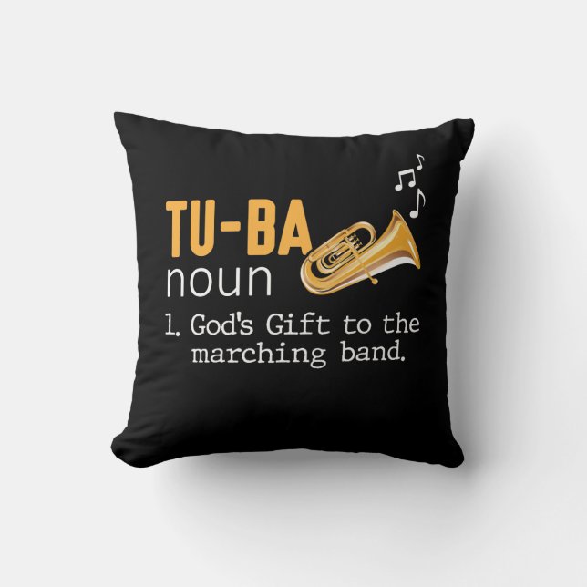 Tuba Player Marching Wind Instrument Musician Throw Pillow (Front)