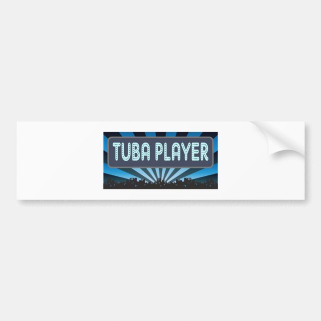 Tuba Player Marquee Bumper Sticker (Front)