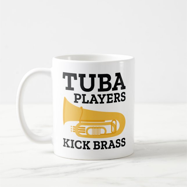 Tuba Players Kick Brass Coffee Mug (Left)
