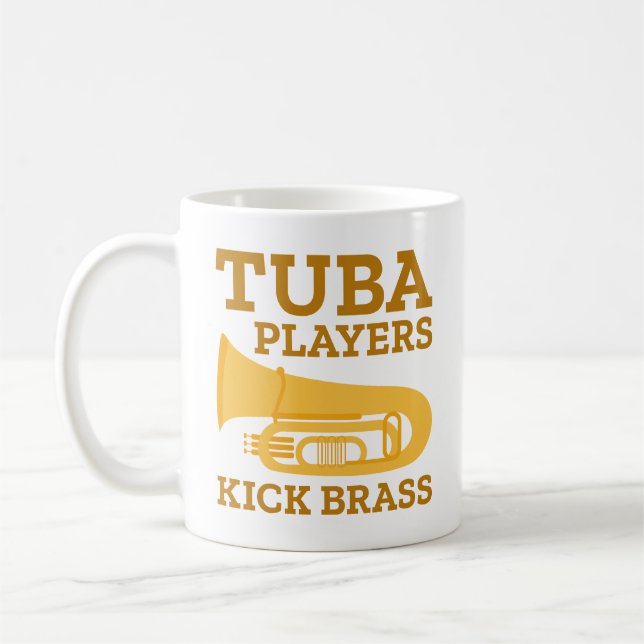 Tuba Players Kick Brass Coffee Mug (Left)