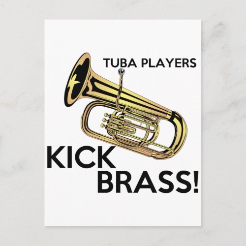 Tuba Players Kick Brass Postcard