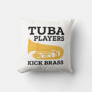 Tuba Players Kick Brass Throw Pillow