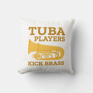 Tuba Players Kick Brass Throw Pillow