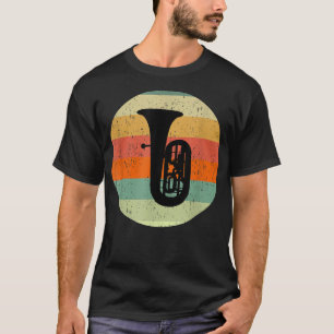 Tuba Retro Vintage Sunset Music Band Orchestra  T-Shirt