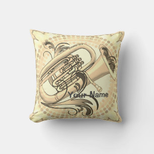 Tuba Rhythm Throw Pillow