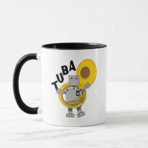 Tuba Robot Text Mug