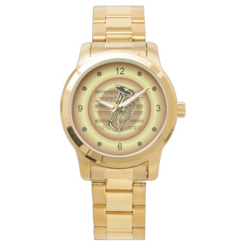  Tuba   Sheet Music  Gold Background    Watch