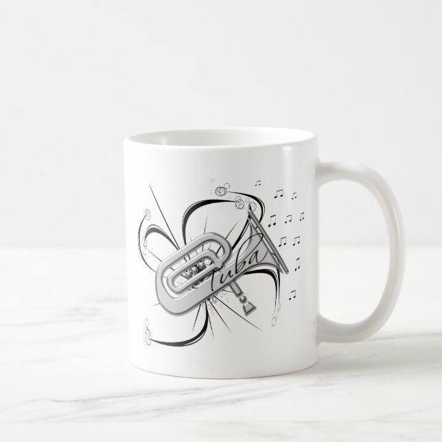 Tuba Silver and Notes Coffee Mug (Right)