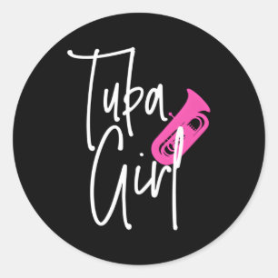 Tuba Tuba Player Brass Music Marching Band Tubist Classic Round Sticker