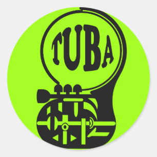 TUBA , Tuba Player Classic Round Sticker