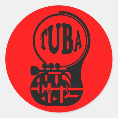 TUBA   Tuba Player Classic Round Sticker