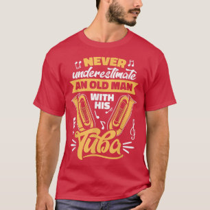Tuba Tubist Music Old Man  T-Shirt