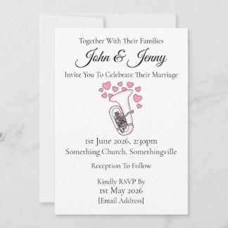 Tuba Wedding Invitation Tubaist Brass Musicians
