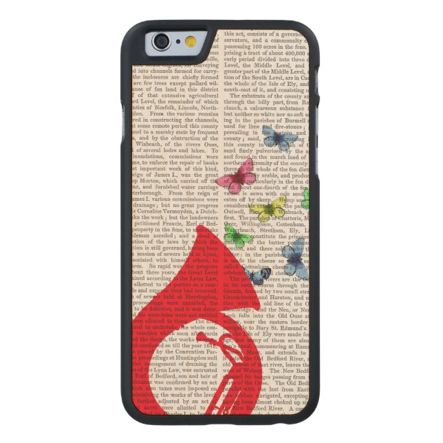 Tuba with Butterflies Carved Wood iPhone Case (Back)