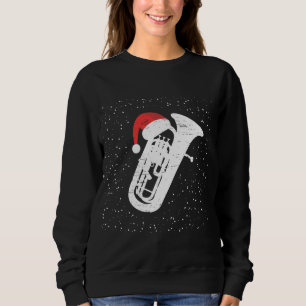 Tuba with Santa's Hat For Musicians Christmas Seas Sweatshirt