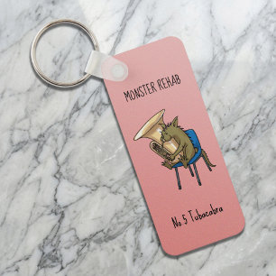 Tubacabra Tuba Player Chupacabra Wordplay Artwork Keychain