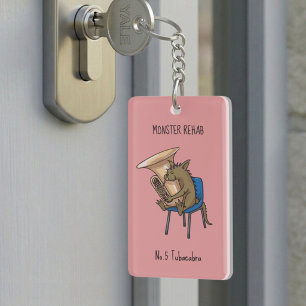 Tubacabra Tuba Player Chupacabra Wordplay Artwork Keychain