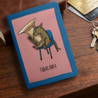Tubacabra Tuba Player Chupacabra Wordplay Artwork Tri-fold Wallet