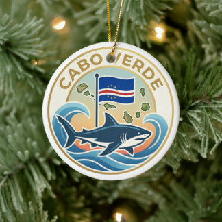 Tubarões Azuis - Cabo Verde Ceramic Ornament
