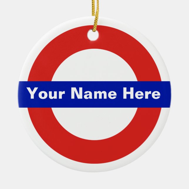 Tube Name Ceramic Ornament (Front)