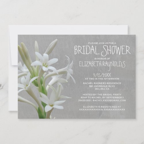 Tuberose Bridal Shower Invitations