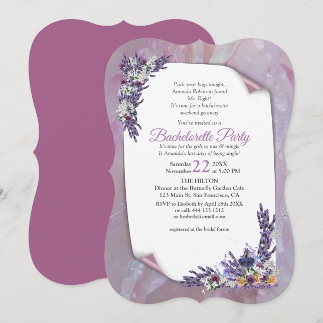 Tuberose & Lavender Blooms Invitation (Front/Back)