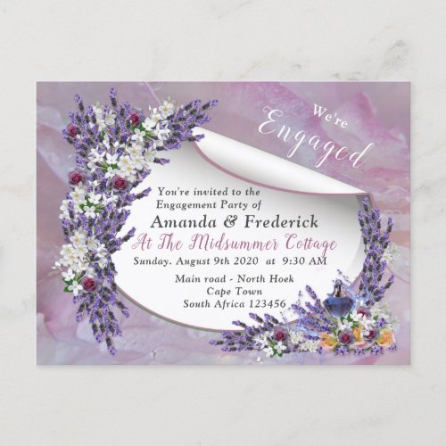 Tuberose  Lavender Blooms Invitation Postcard