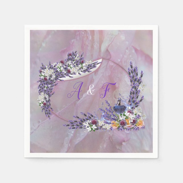 Tuberose & Lavender Blooms Napkins (Front)